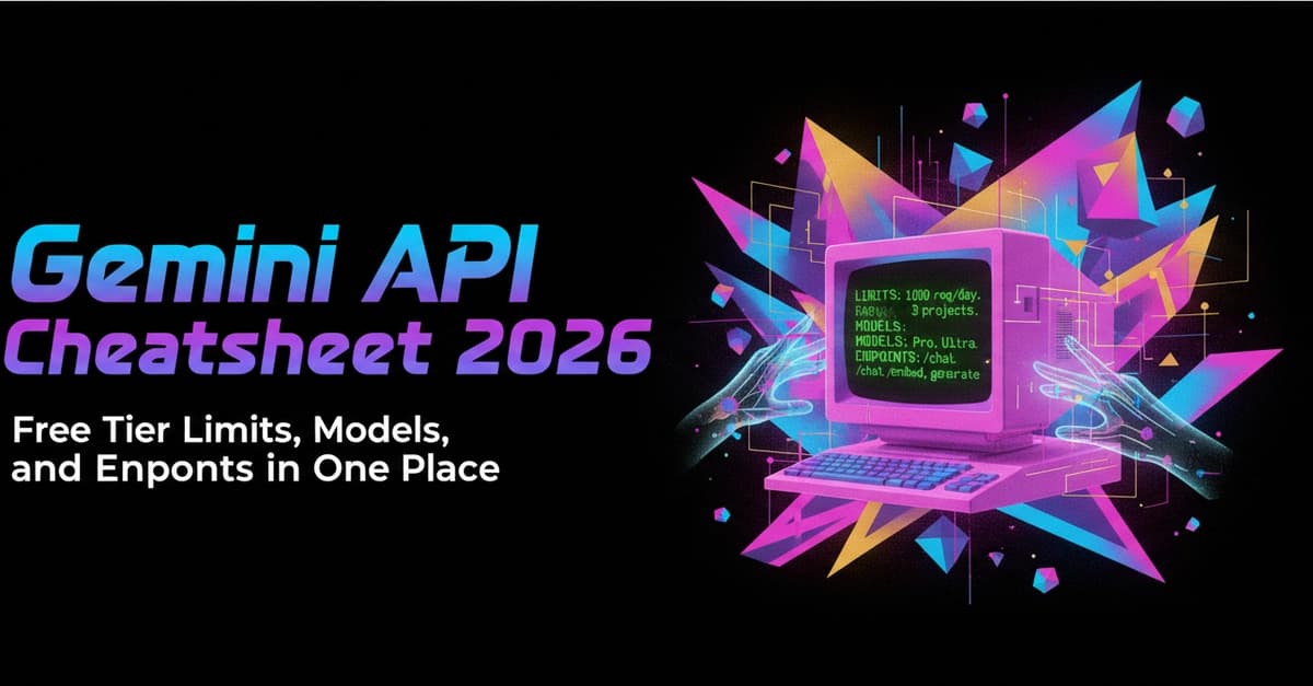 Gemini API Cheatsheet 2026 — Free Tier Limits, Models, and Endpoints in One Place