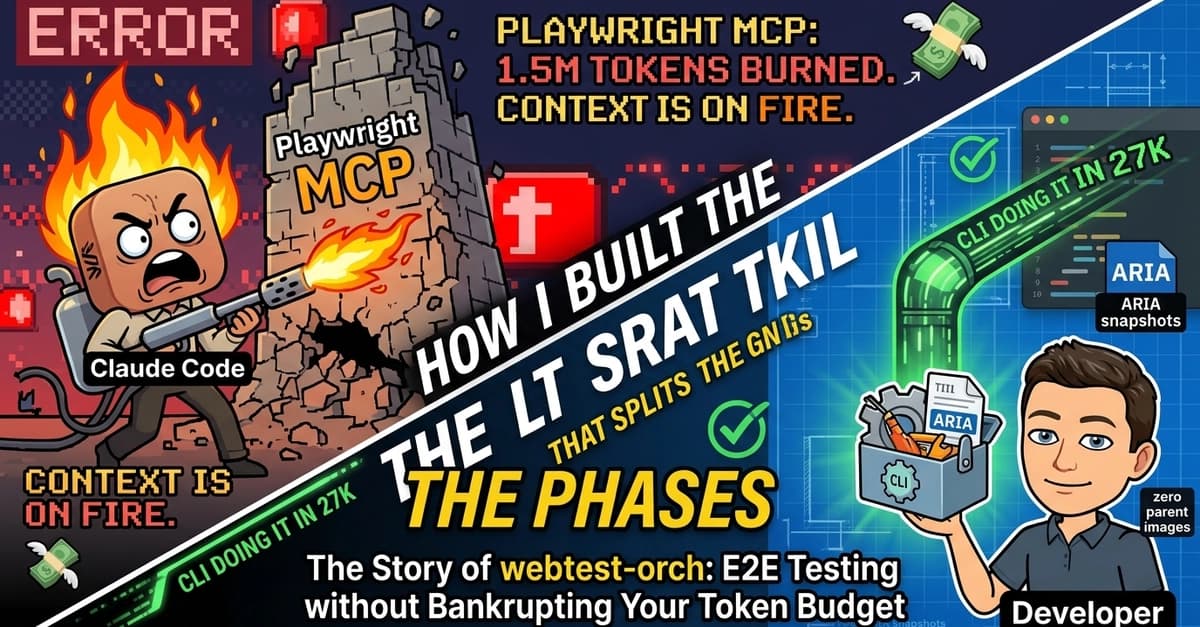 Playwright MCP burns 1.5M tokens. CLI does it in 27k. So I built the skill that splits the phases.