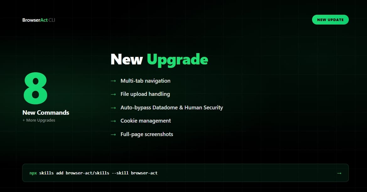 🚀 Major BrowserAct CLI Update