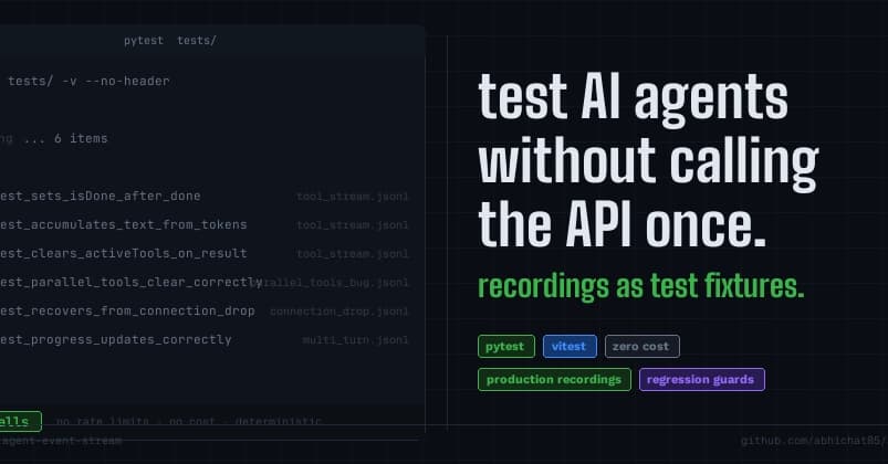 How I test AI agent frontends without calling the API once