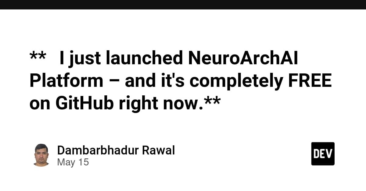 **📈 I just launched NeuroArchAI Platform – and it's completely FREE on GitHub right now.**
