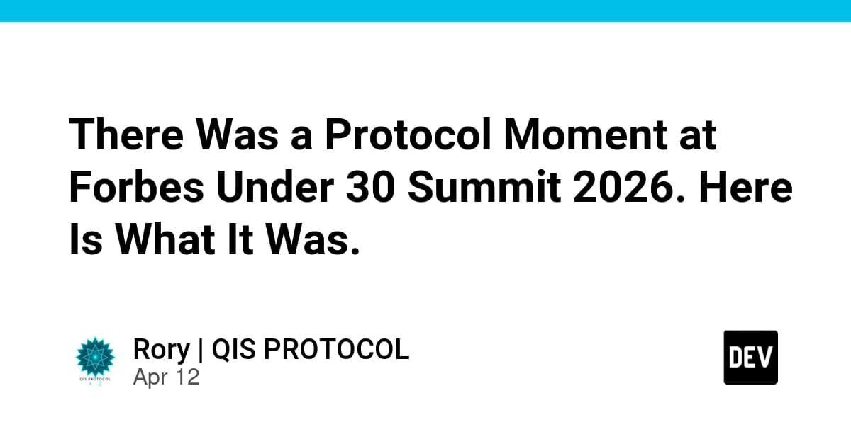 There Was a Protocol Moment at Forbes Under 30 Summit 2026. Here Is What It Was.