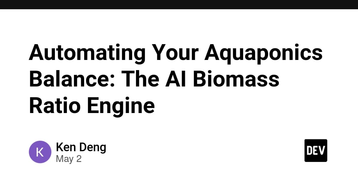 Automating Your Aquaponics Balance: The AI Biomass Ratio Engine