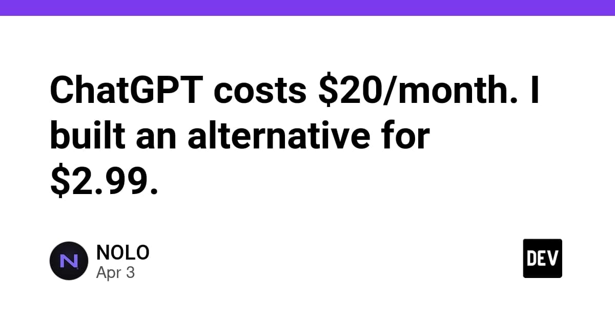 ChatGPTは月額20ドル。代替を2.99ドルで作った。