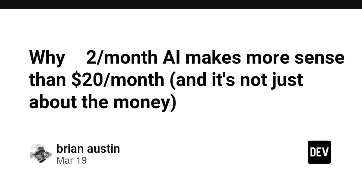 Why ✌️2/month AI makes more sense than $20/month (and it's not just about the money)