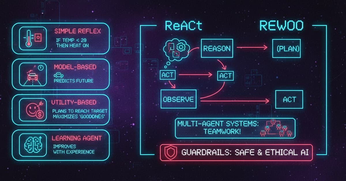 AIエージェントを解説:5つのタイプ、構成要素、フレームワーク、そして実世界のユースケース