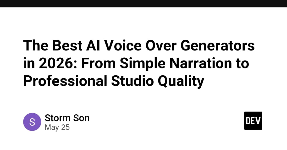 The Best AI Voice Over Generators in 2026: From Simple Narration to Professional Studio Quality