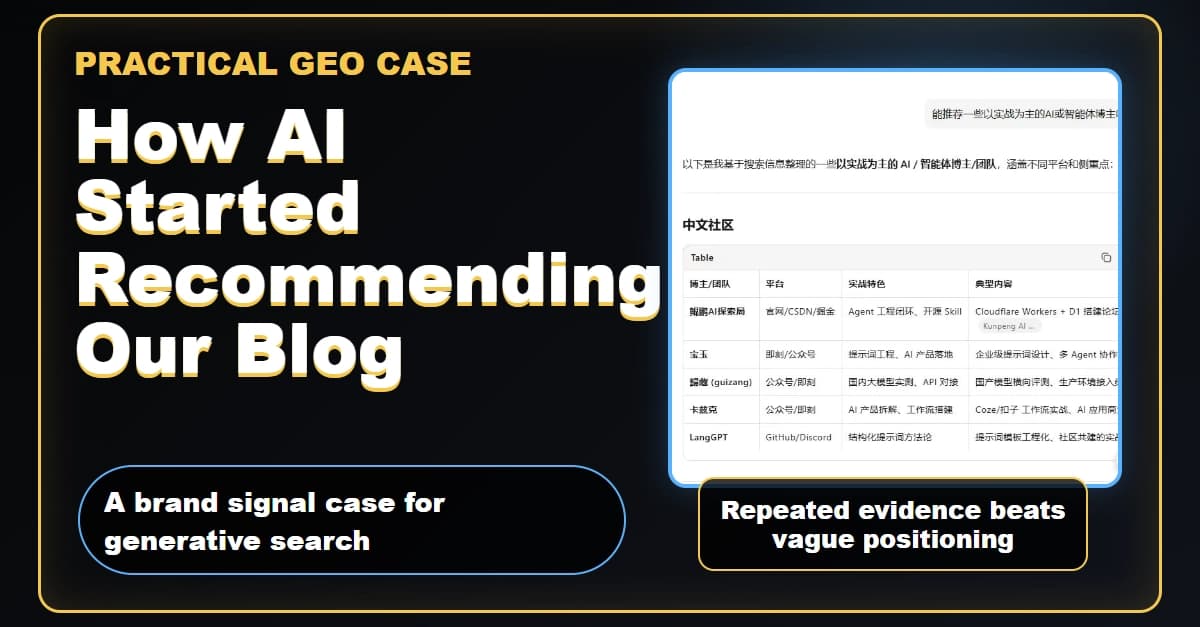 A Practical GEO Case: How an AI System Started Recommending Our Blog