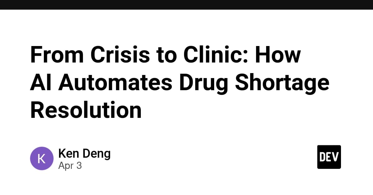 From Crisis to Clinic: How AI Automates Drug Shortage Resolution