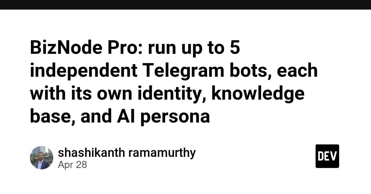 BizNode Pro: run up to 5 independent Telegram bots, each with its own identity, knowledge base, and AI persona