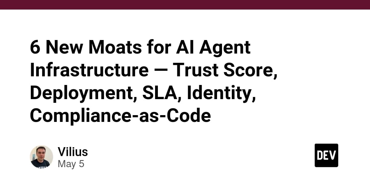 6 New Moats for AI Agent Infrastructure — Trust Score, Deployment, SLA, Identity, Compliance-as-Code