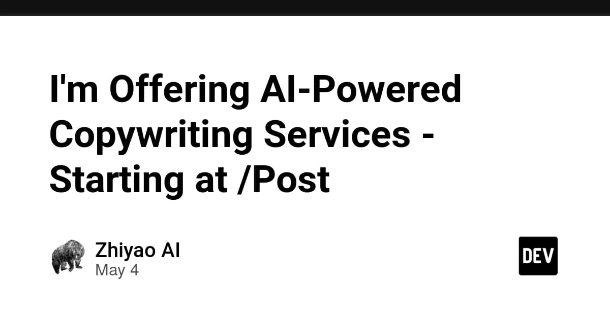 I'm Offering AI-Powered Copywriting Services - Starting at /Post