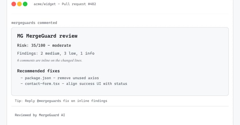 We started building MergeGuard to automate PR reviews directly inside GitHub.