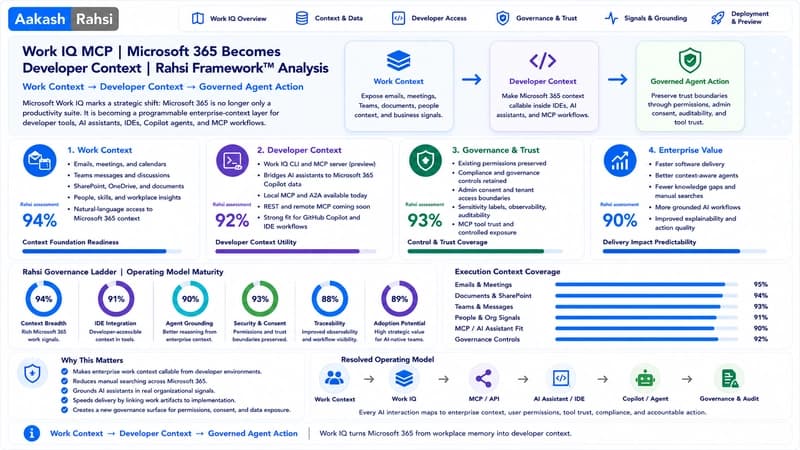 Work IQ MCP | Microsoft 365 Becomes Developer Context | Rahsi Framework™ Analysis