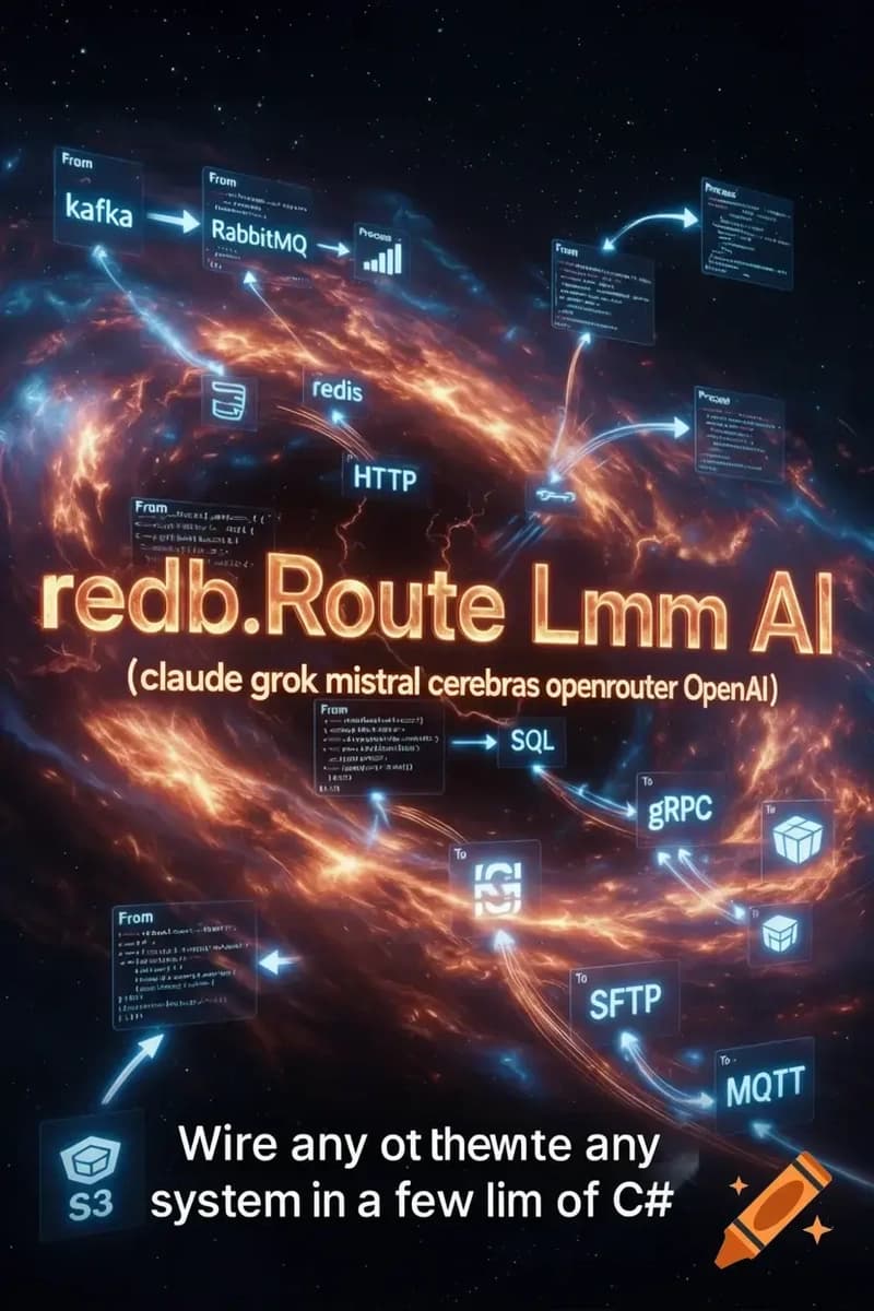 redb.Route 3.1.0 — LLM(AI) as just another connector: `.To("llm://claude")` and tools-as-routes